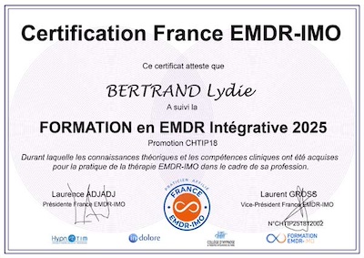 Certification en EMDR Integrative BERTRAND Lydie